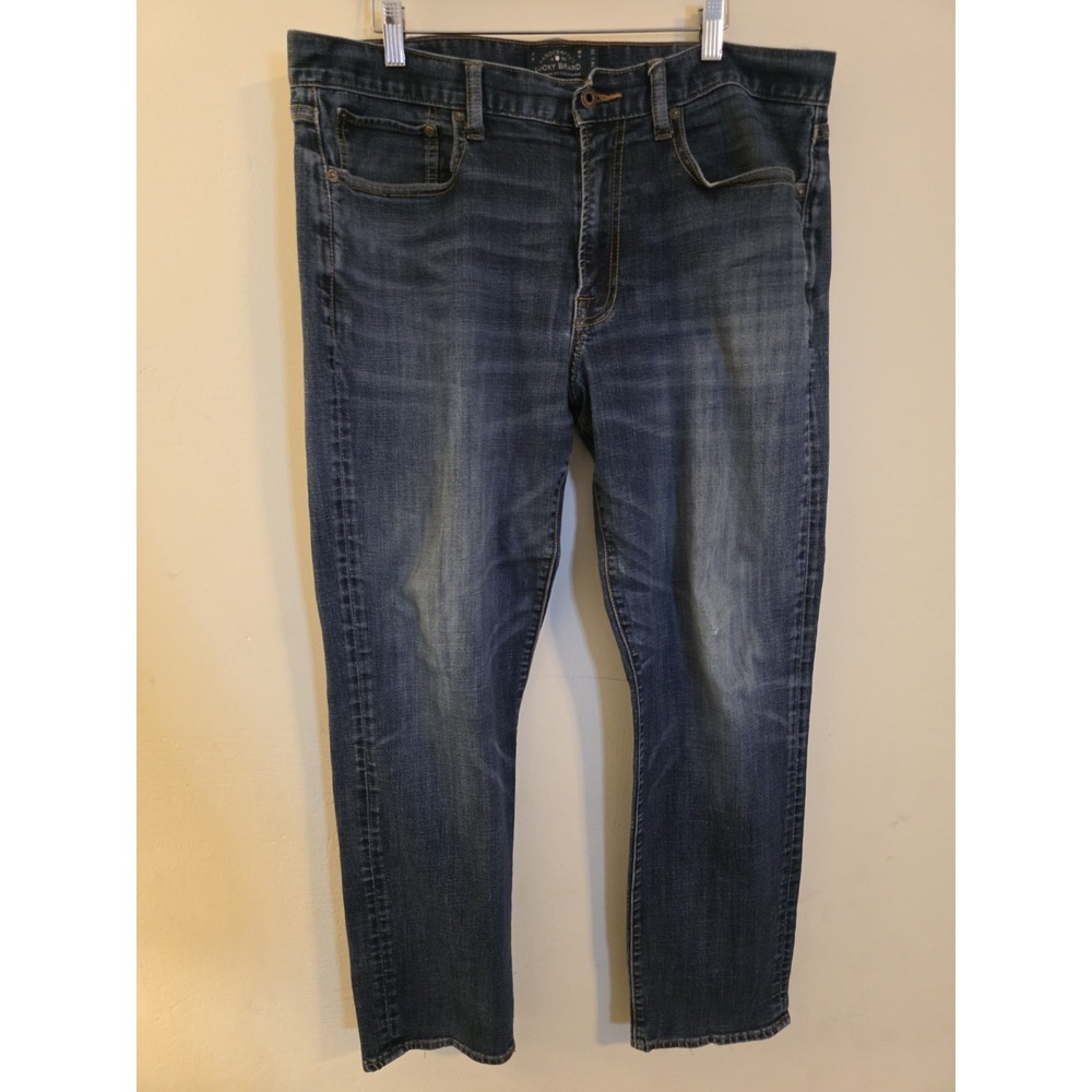 Lucky Brand Men's 36X30 121 Heritage Slim‎  Blue Medium Wash Stretch Denim Jeans